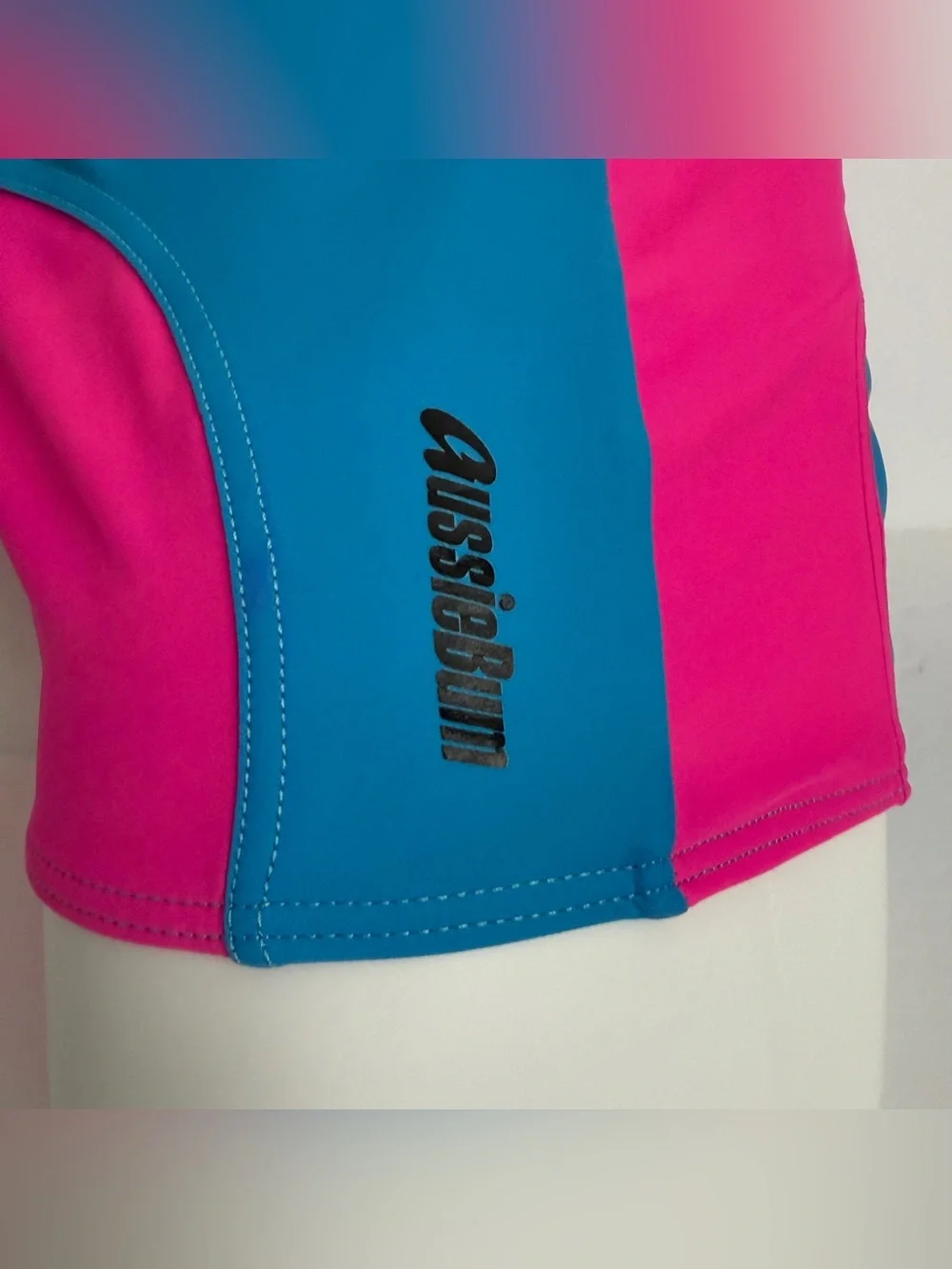 AussieBum Men’s Pink Blue Square Cut Swim Trunk Size L Made in Australia